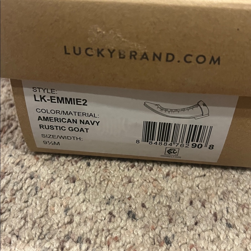 Lucky Brand Women's Dark Navy Leather Ballet Flats - Picture 2 of 6